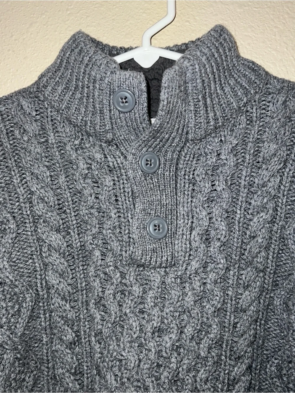 Gap Kids Boys Cable Knit Pullover Sweater gray classic preppy argyle style Fall